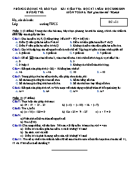 Bài kiểm tra học kì I năm học 2008 - 2009 môn Toán 6 - Đề 1